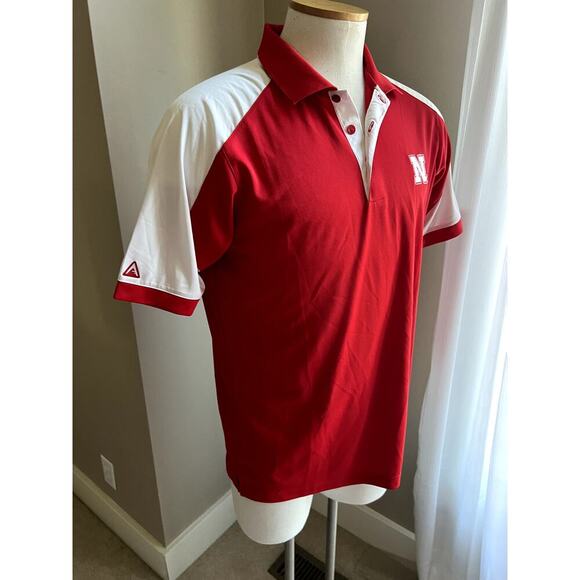Antiqua Nebraska Cornhuskers red polo size Large - Picture 2 of 4